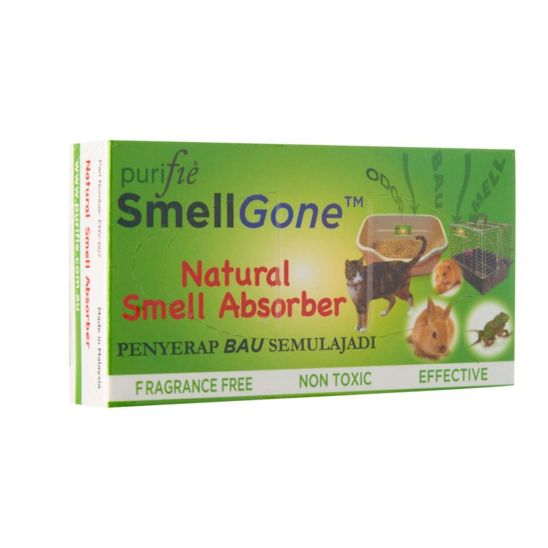 Compact natural smell absorber for cat litter tray