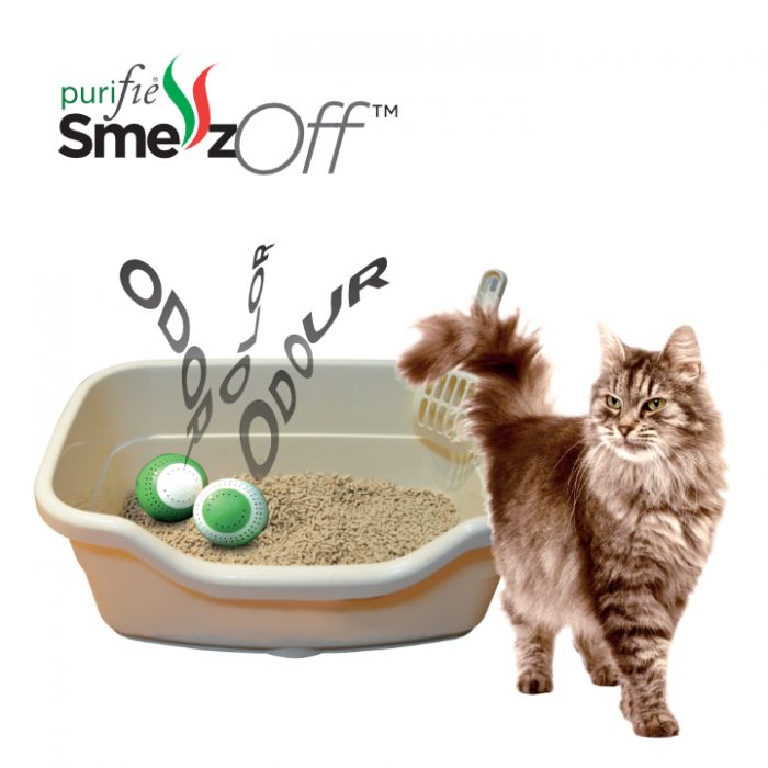 Natural odour absorber for cat litter tray